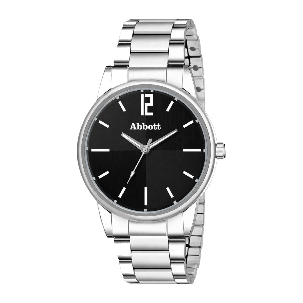 Bold Index corporate watch, black dial, bold indices, customised with Abbott branding