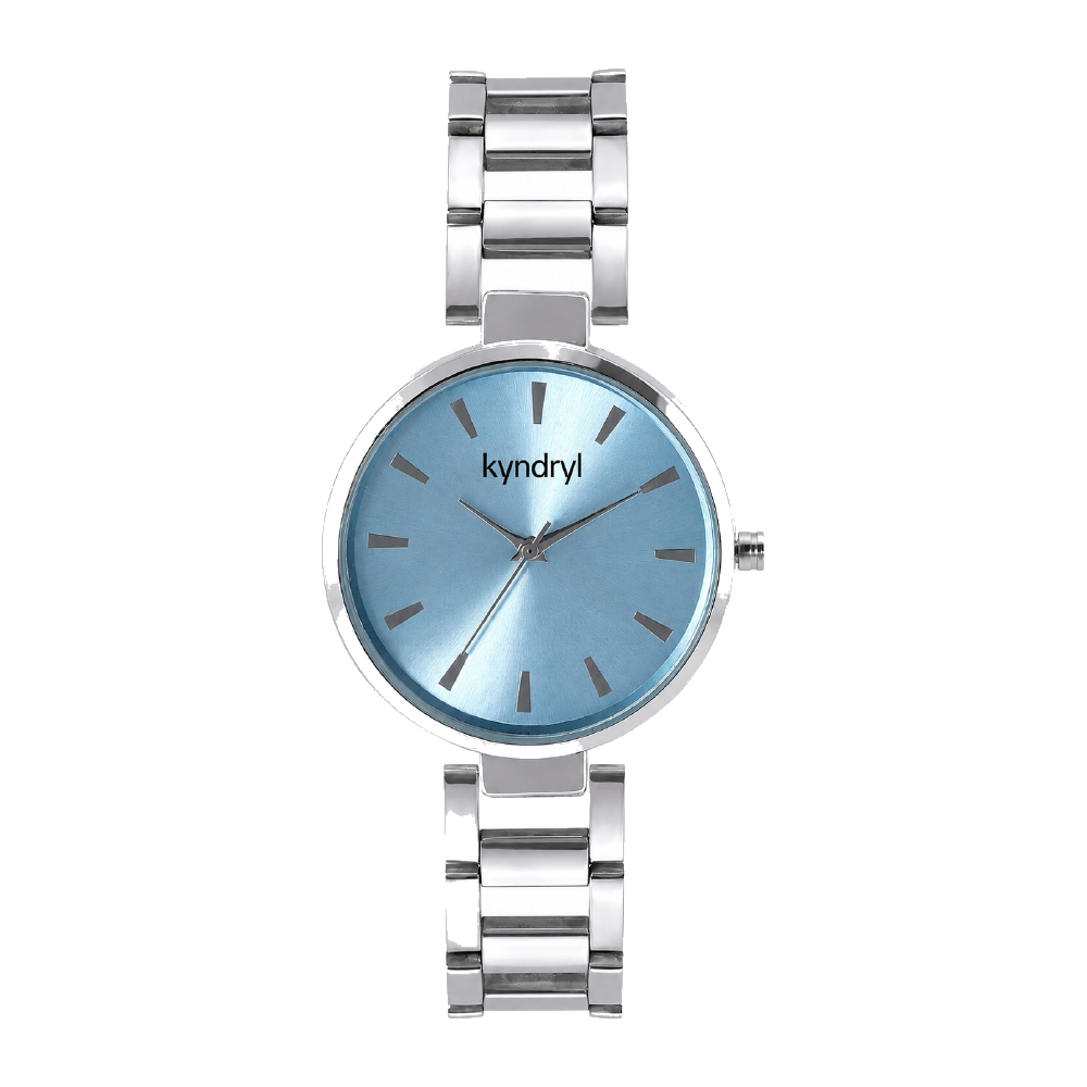 Ice Blue corporate watch customised with client branding on the dial