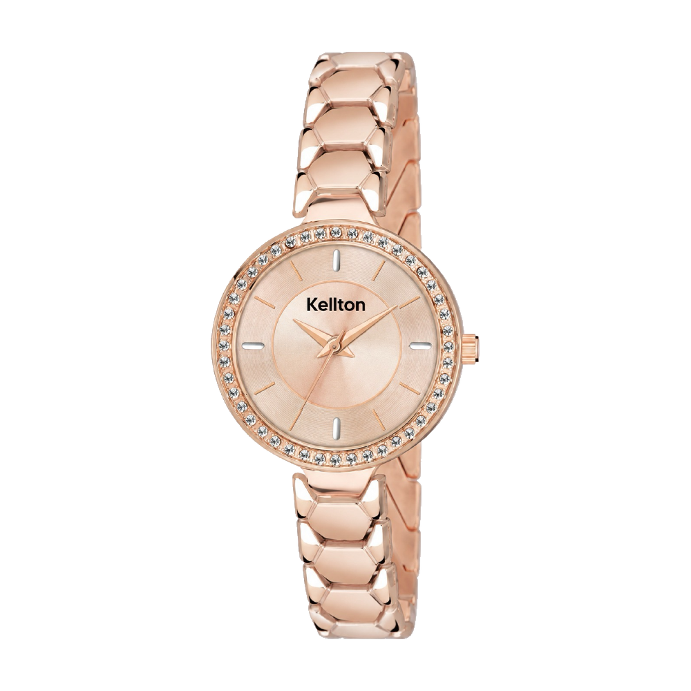 Crystal Bezel corporate watch, champagne dial, customised with Kellton branding