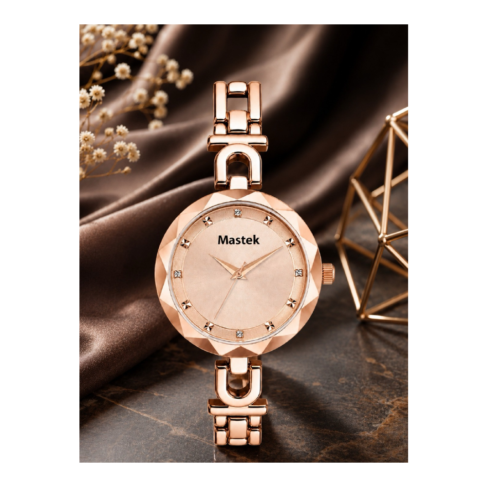Faceted Rose — Presentation corporate watch, rose dial, customised with Mastek branding